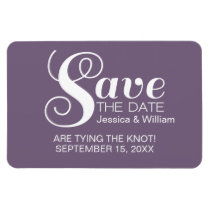 Purple Chic Typography Save the Date Magnet magnets