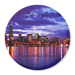 Purple CHicago Refrigerator Magnet