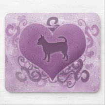 Purple Chihuahua Valentine Mousepads