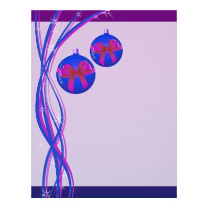 Purple Christmas Baubles Ribbon Letterhead