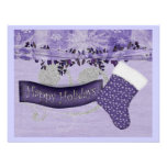 purple christmas card custom invite