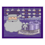 purple christmas card personalized invites