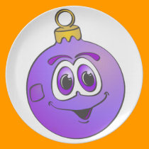 Purple Christmas Ornament Cartoon.png plates
