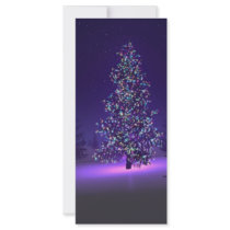 Purple Christmas Tree Rack Card