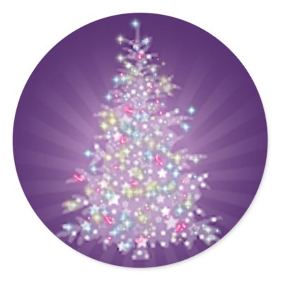 Purple Christmas Tree stickers