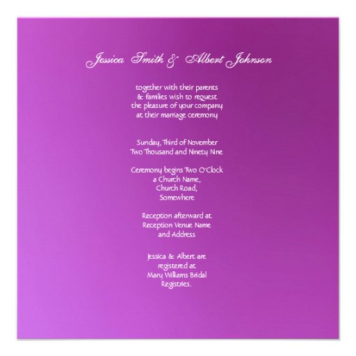 Purple Chrysanthemum Wedding Invitation