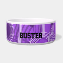 Purple circle and track custom name pet bowl pet bowls