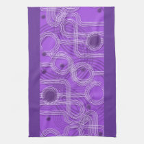 Purple circle and track kitchen tea towel kitchen towels