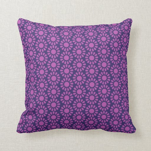 Purple Circle Pattern Floral Design Throw Pillow Zazzle