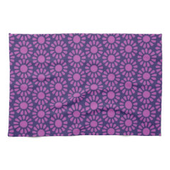 Purple Circle Pattern Flower Design Gifts Hand Towel