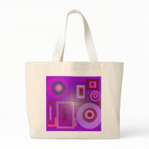 purple circles and squares canvas bags