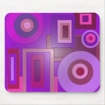 purple circles and squares mouse mats