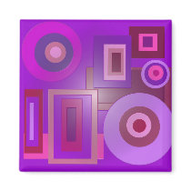 purple circles squares refrigerator magnets