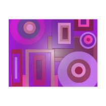 purple circles squares postcard