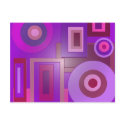 purple circles squares postcards