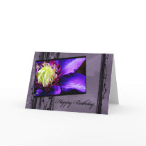 Purple Clematis Birthday Card cards