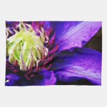 Purple Clematis flower floral kitchen tea towel kitchen towels