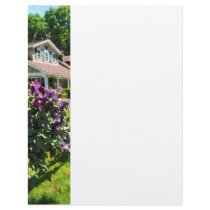 Purple Clematis on Rustic Fence Letterhead Template