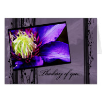 Purple Clematis Thinking of You Card cards
