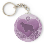Purple Cocker Spaniel Valentine Key Chains