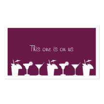 Purple cocktail corporate event drink ticket business cards