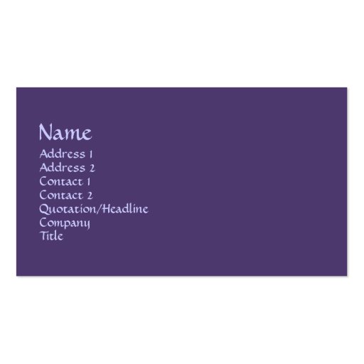 purple color business card templates (front side)