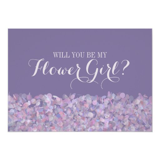 purple-confetti-will-you-be-my-flower-girl-card-zazzle