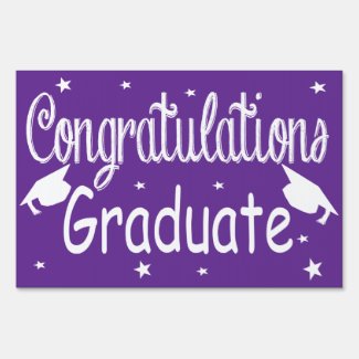 Purple Congratulations Graduate Yard Sign