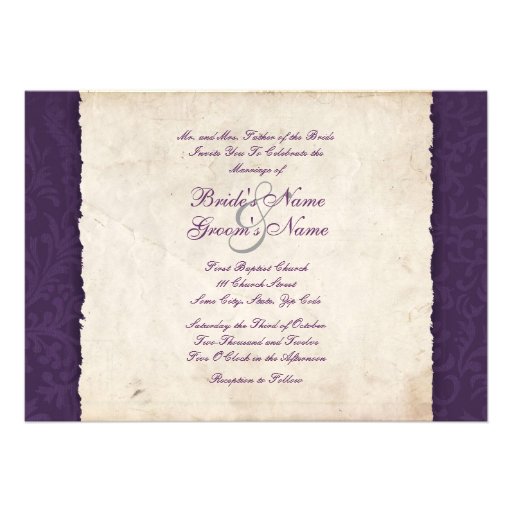 Purple Country  Wedding Invitation