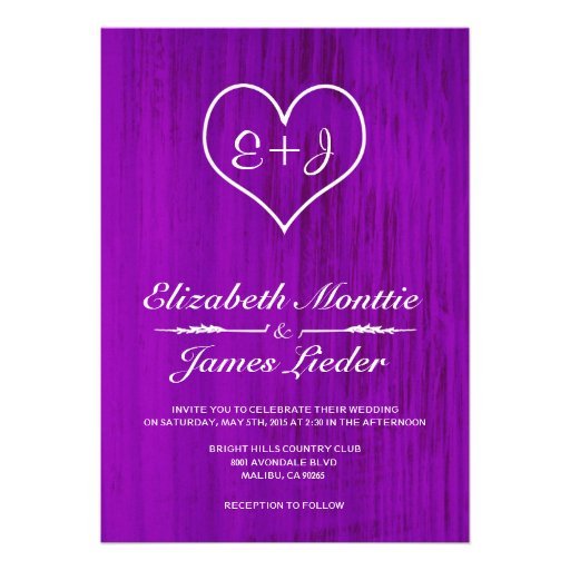 Purple Country Wedding Invitations