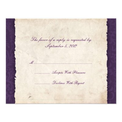 Purple Country Wedding RSVP Custom Invites