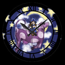 Purple Cow wall clocks