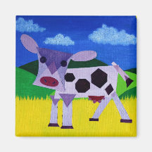 Purple Cow Fridge Magnet