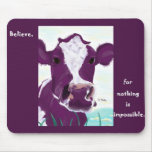 Purple Cow Quite Possibly Contemplating Flight Mouse Pads
