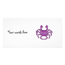 Purple crab personalized photo card