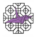 purple crane and lattice t-shirts