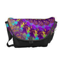 Purple Crazy Fractal Commuter Bag