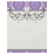 purple cream damask pattern flyer