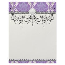 purple cream damask pattern letterhead design