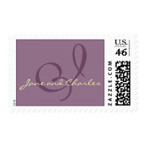 Purple & Cream Monogram I • Bride & Groom Stamp by CSWedding Purple & Cream Monogram I • Bride & Groom Stamp