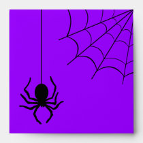 Purple Creepy Spider Halloween Envelope