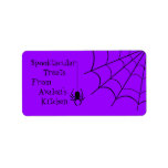 Purple Creepy Spider Halloween Treats Baking Label