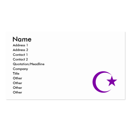 Purple Crescent & Star.png Business Card Templates