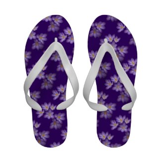 Purple Crocus Flip Flops