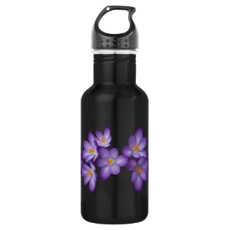 Purple Crocus Flowers 18oz Water Bottle
