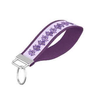 Purple Crocus Flowers Wrist Keychains