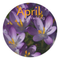 Purple Crocuses • April Wedding Sticker