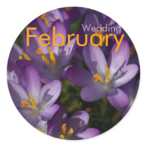 Purple Crocuses • February Wedding Sticker by SabineStGreetings Purple Crocuses • February Wedding Sticker