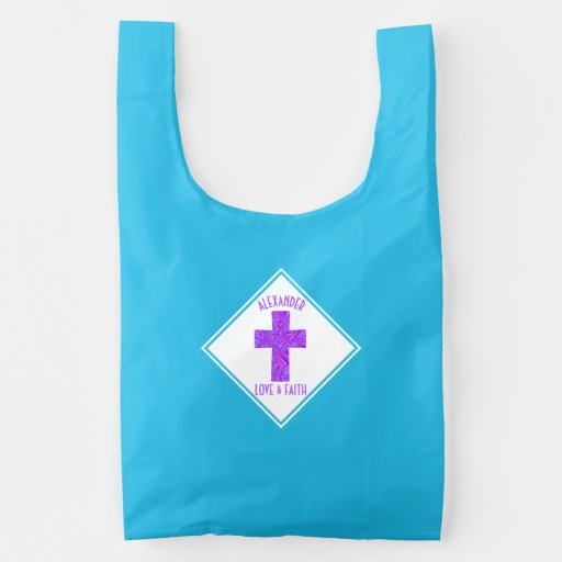 Purple Cross Christian Symbol Faith Religion Reusable Bag Purple Cross Christian Symbol Faith Religion Reusable Bag
