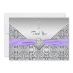 Purple Cross Elegant Christian Thank You Card Personalized Invitation